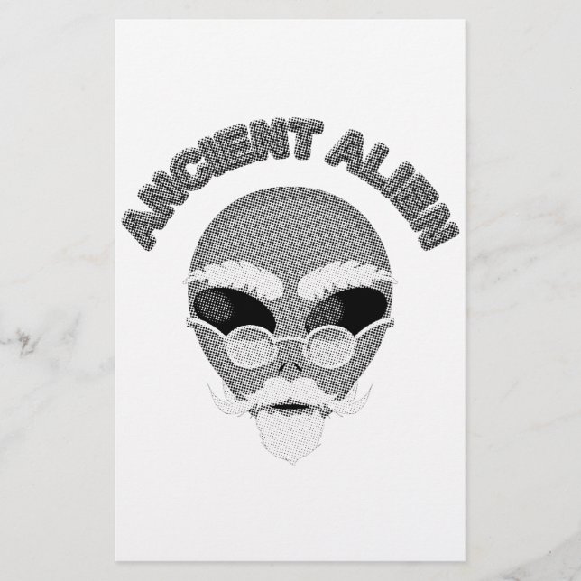 Papelería Antiguo periódico Alien Head (Anverso)
