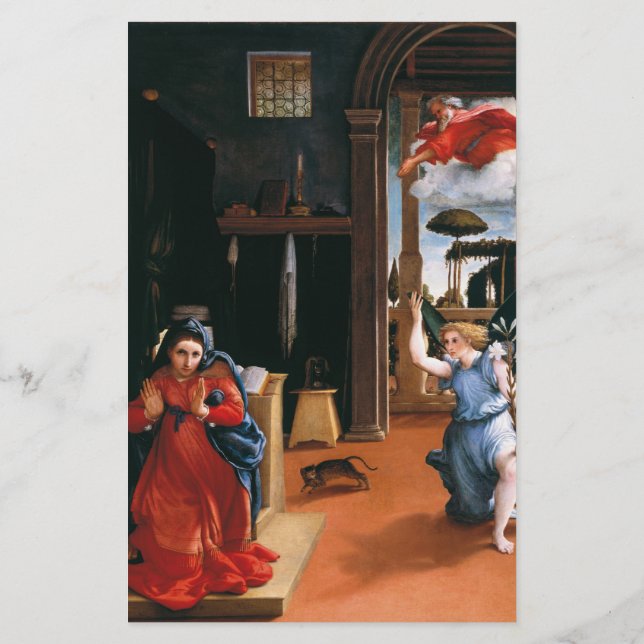 Papelería ANUNCIACIÓN RECANATI por LORENZO LOTTO Floral (Reverso)