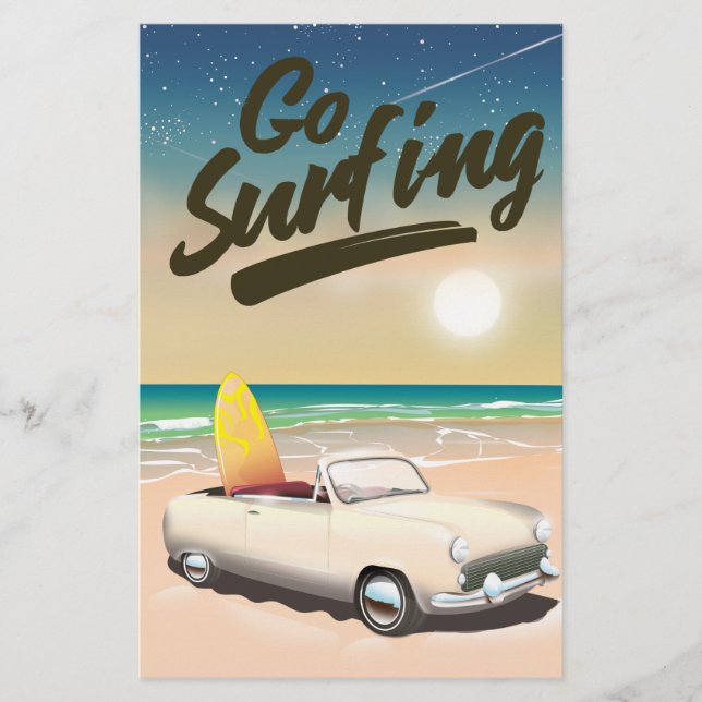 Papelería ¡Anuncio de Surfing Travel! (Anverso)