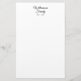 Papelería Apellido de la pareja personalizar, año, negocio