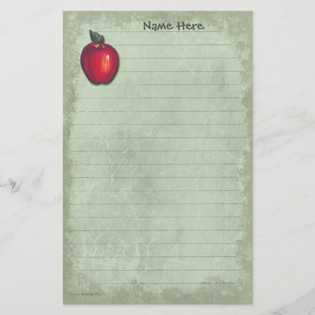 Papelería Apple rojo verde claro (Anverso)