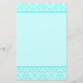 Papelería Aqua Blue Turquoise Damask