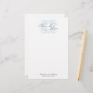 Papelería Aqua Floral Flourish Elegant Wedding Gracias