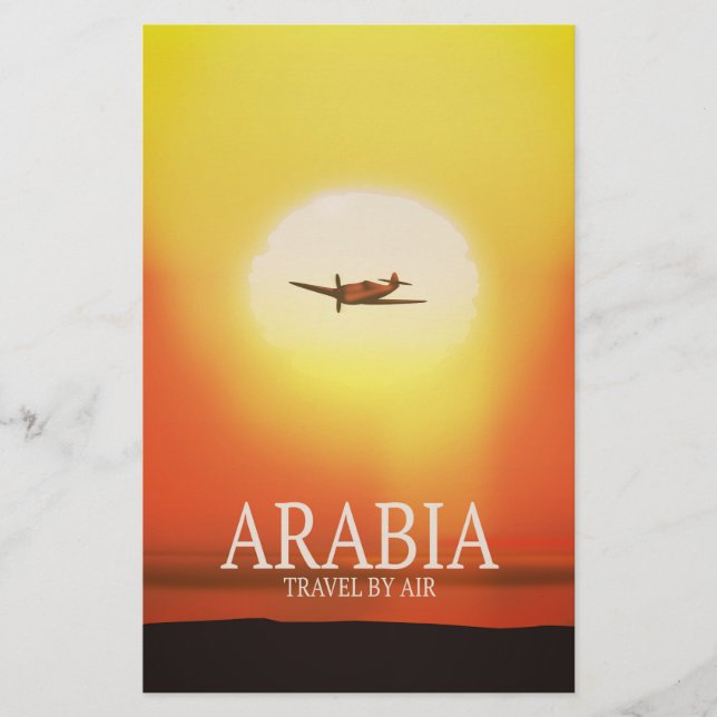 Papelería Arabia "Viajar en Avión" (Anverso)