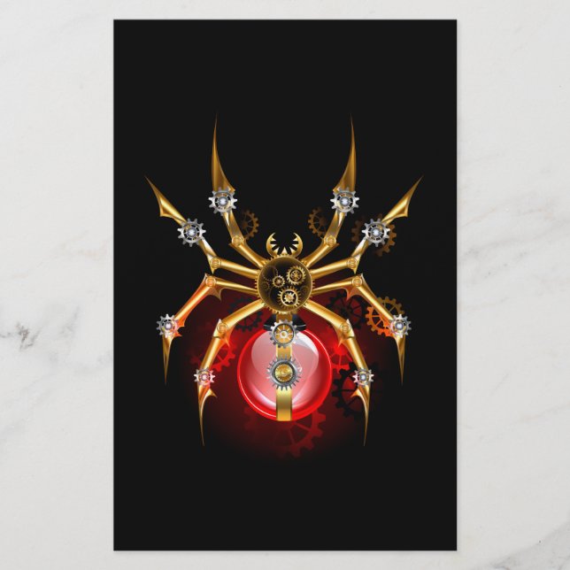 Papelería Araña de vapor sobre negro (Anverso)