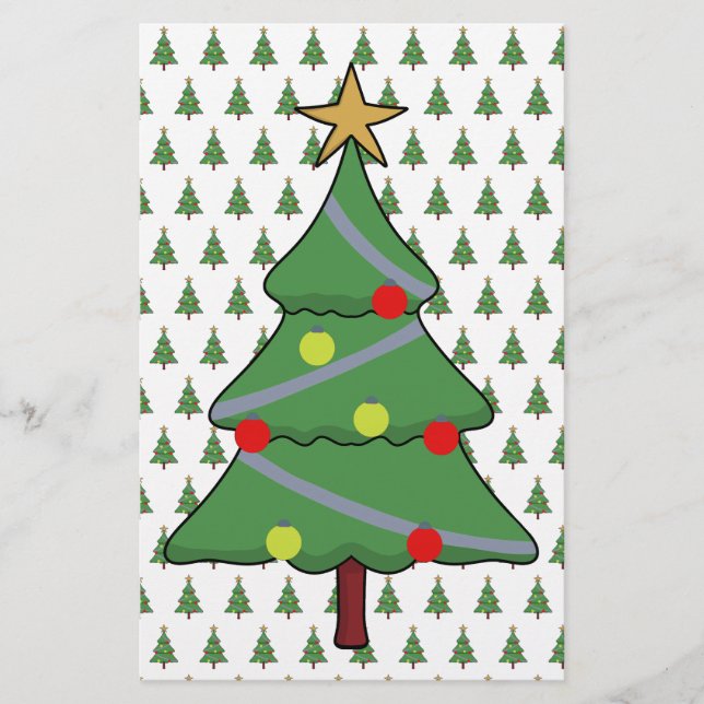 Papelería Árbol de Navidad Adorable (Anverso)