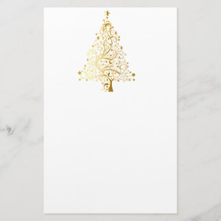 Papelería Árbol de navidad del reflejo del oro