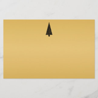 Papelería Árbol de navidad elegante. Negro y oro