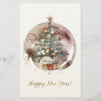 Papelería Árbol de Navidad en acuarela