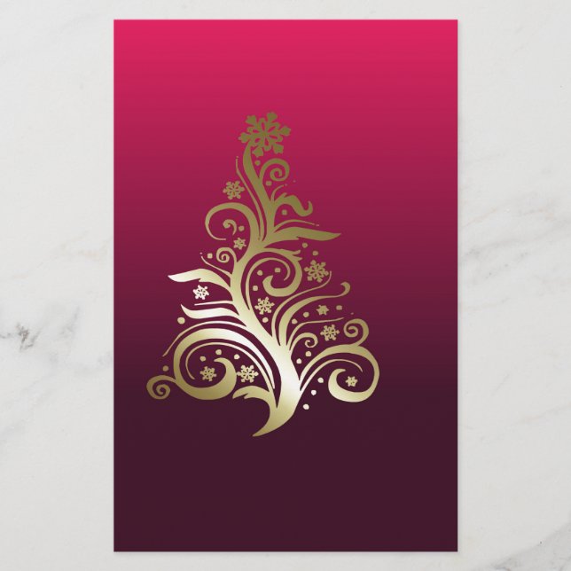 Papelería Árbol de Navidad espumoso (Anverso)