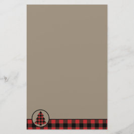 Papelería Árbol de navidad rojo de la frontera de la tela