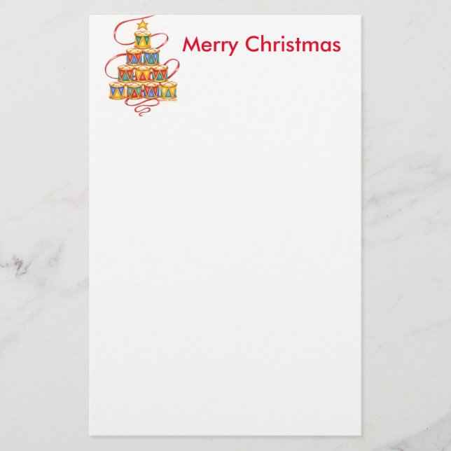 Papelería Árbol de tambores de navidad (Anverso)