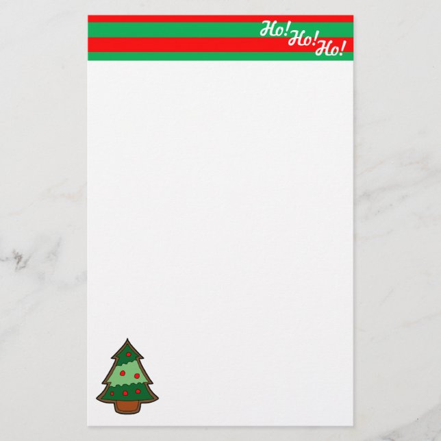Papelería Árbol festivo y franjas de elfo divertidos (Anverso)