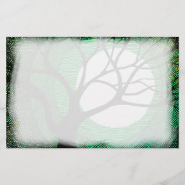 Papelería Árbol y luna - verde