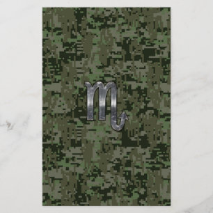 Papelería Arbolado Digital Camo del símbolo del zodiaco del