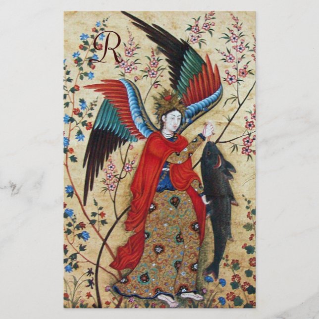 PAPELERÍA ARCHANGEL RAPHAEL Y FISH PARCHMENT MONOGRAM (Anverso)