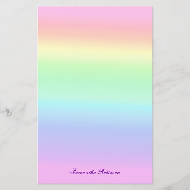 Papelería Arcoiris de bonito Ombre Pastel (Anverso)
