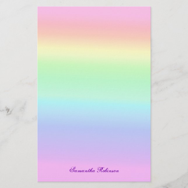 Papelería Arcoiris de bonito Ombre Pastel (Anverso)