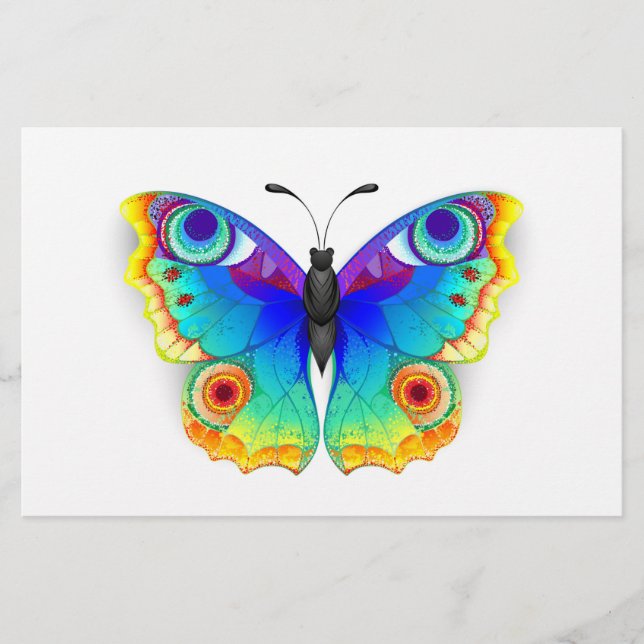 Papelería Arcoiris mariposa Peacock Eye (Anverso)