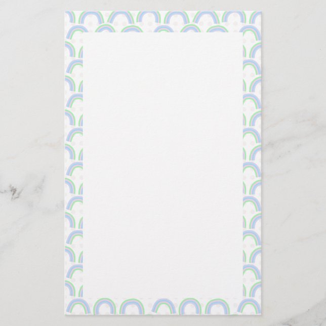 Papelería Arcoiris Pastel Blanco (Anverso)