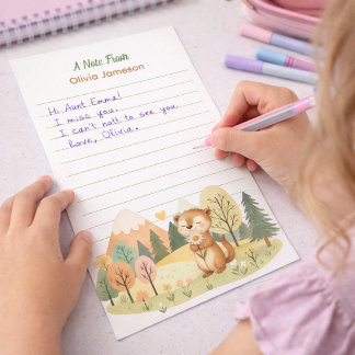Papelería Ardilla de Flor Divertida y Linda Personalizada pa