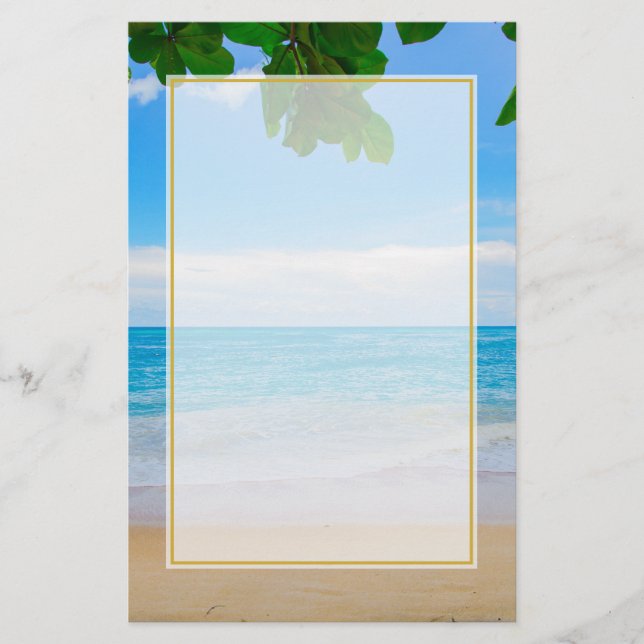 Papelería Arena y mar tropicales (Anverso)