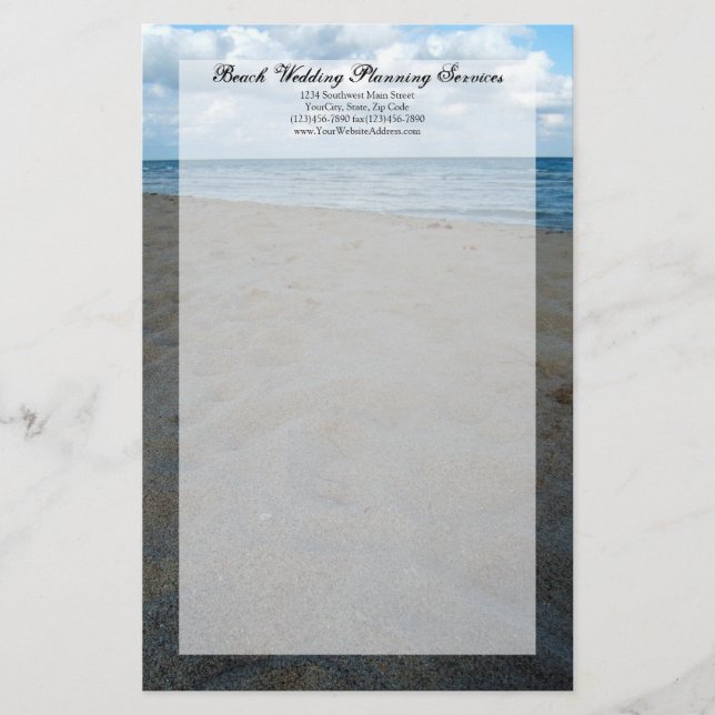 Papelería Arenas azules y marrones ~ Boda en la playa (Anverso)