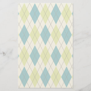 Papelería Argyle azul y verde