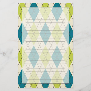 Papelería Argyle azul y verde