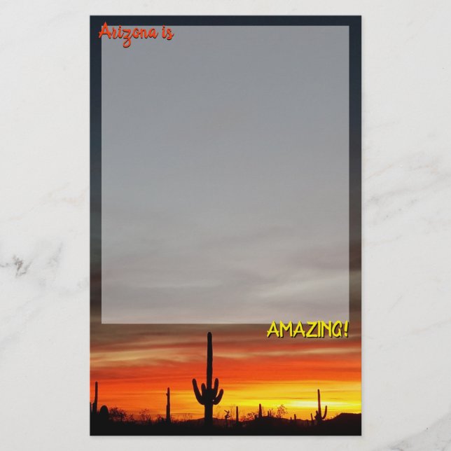 Papelería "¡Arizona es asombrosa!" Cactus del desierto de So (Anverso)
