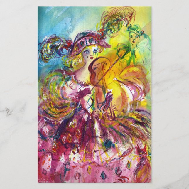 Papelería ARLECCHINA VIOLINISTA / Noche de Carnaval venecian (Anverso)