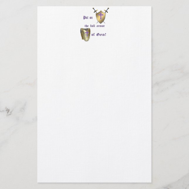 Papelería Armadura llena de dios (Anverso)