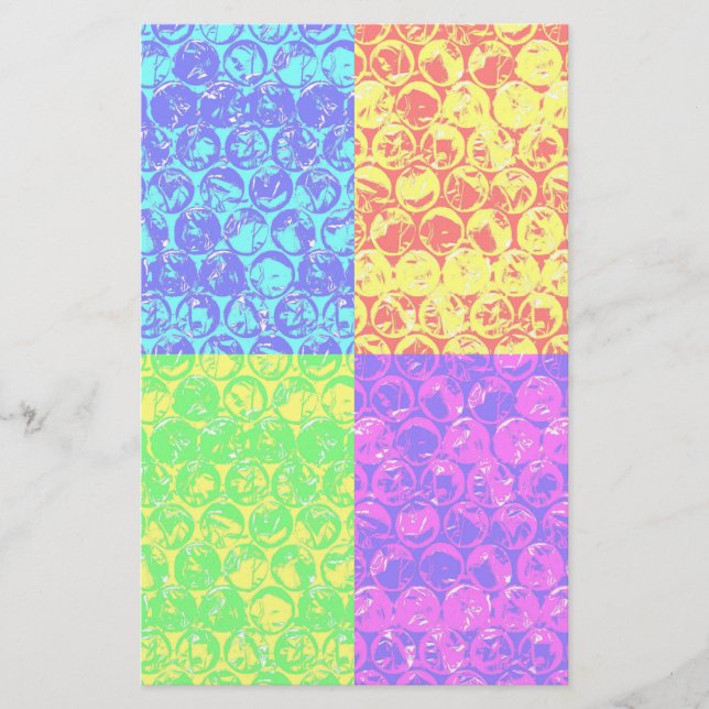 Papelería Arreglo de burbujas de arte pop arcoiris (Anverso)