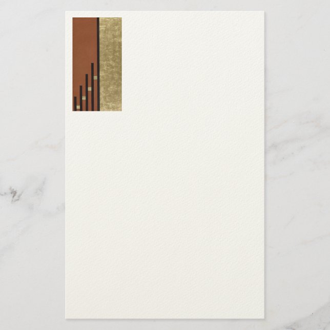 Papelería Art Deco en oro y beige (Anverso)