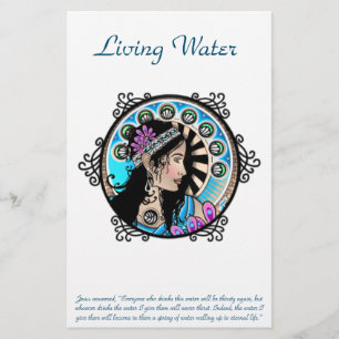 Papelería Art Nouveau Pintando Círculo De Una Mujer Samarita