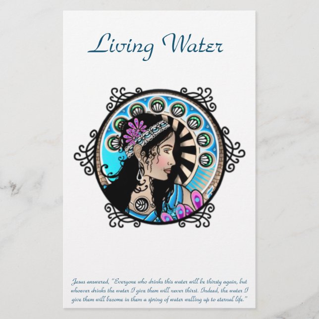 Papelería Art Nouveau Pintando Círculo De Una Mujer Samarita (Anverso)