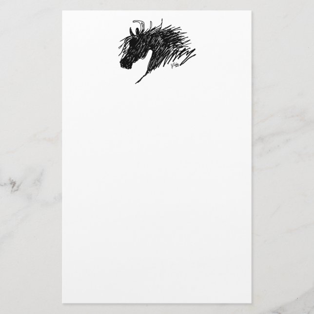 Papelería Arte abstracto de Cabeza de Caballo (Anverso)