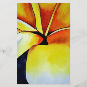 Papelería Arte abstracto de la flor tropical frangipani