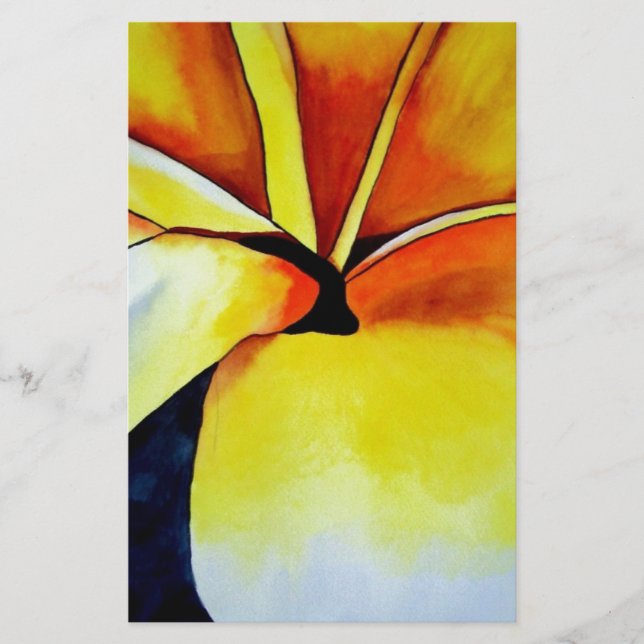 Papelería Arte abstracto de la flor tropical frangipani (Anverso)