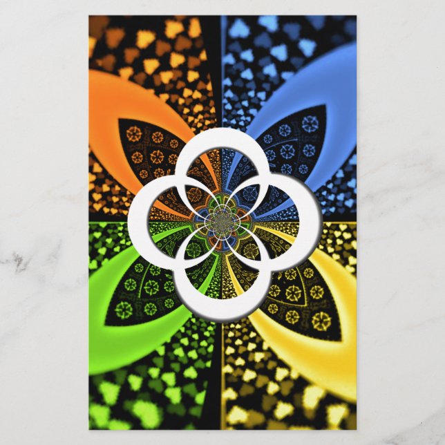 Papelería Arte abstracto de puntos de polka sin mar en los c (Anverso)