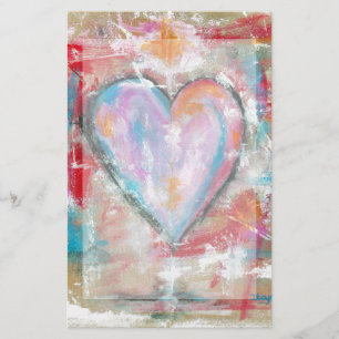 Papelería Arte abstracto del corazón imprudente que pinta e