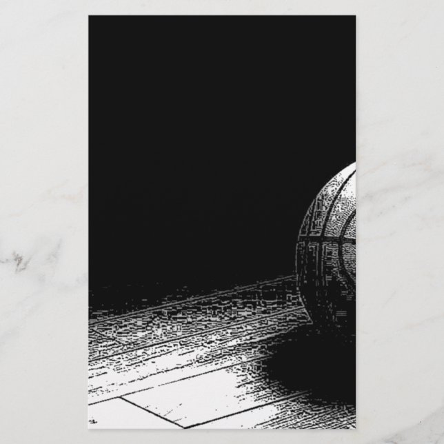 Papelería Arte de Baloncesto Blanco Negro (Anverso)