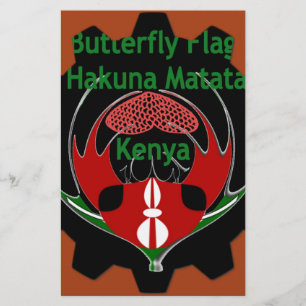 Papelería Arte de Bandera de Mariposa de Kenia - Patriótico