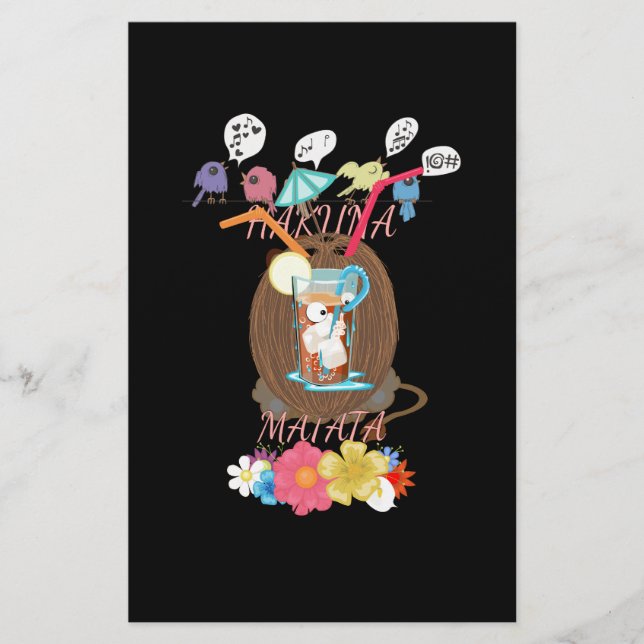 Papelería Arte de Coco Lemonade de la naturaleza tropical (Anverso)