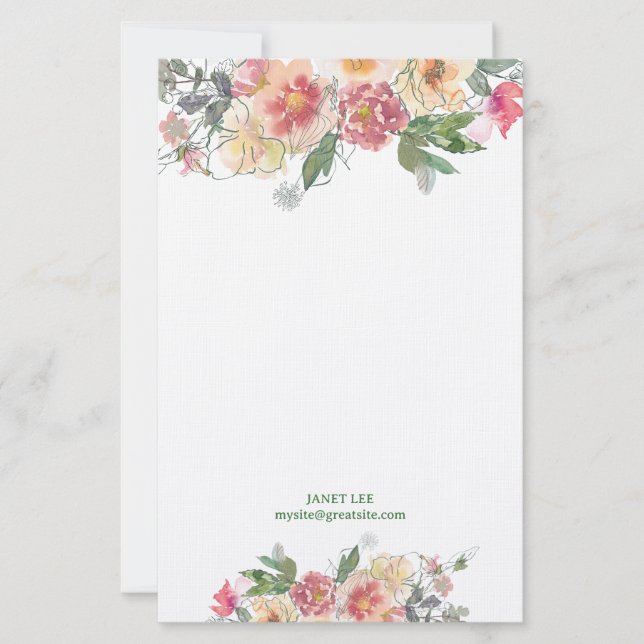 Papelería Arte de flores de bonito (Anverso)