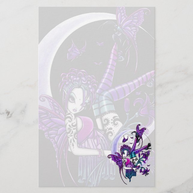 Papelería Arte de hadas Sationery de la luna de la mariposa (Anverso)