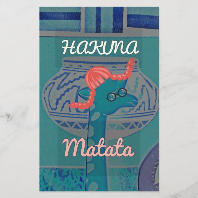 Papelería Arte de jirafa lúdico: Un destello africano (Anverso)