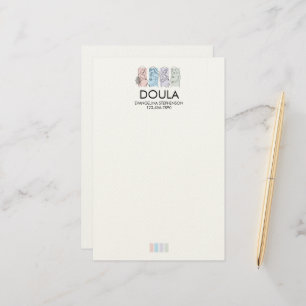 Papelería Arte de Línea de Pastel Personalizado DOULA