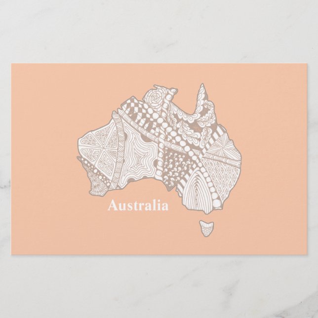 Papelería Arte de mapas de Australia (Anverso)