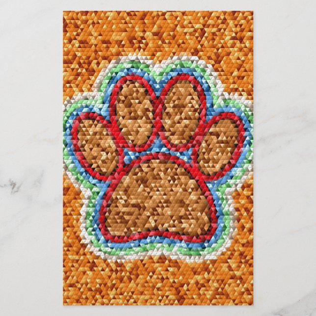 Papelería Arte de Paw de Perro de Polo Bajo (Anverso)